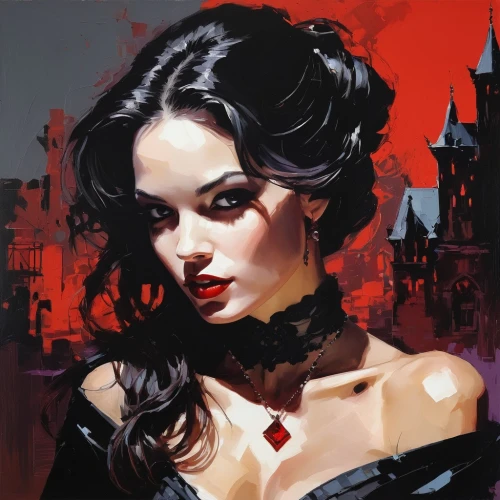 vampire woman,vampire lady,gothic woman,gothic portrait,vampira,vampire,gothic style,gothic fashion,gothic,femme fatale,dracula,fantasy art,goth woman,painted lady,queen of hearts,fantasy portrait,fantasy woman,vampires,vanessa (butterfly),lust,Conceptual Art,Oil color,Oil Color 07