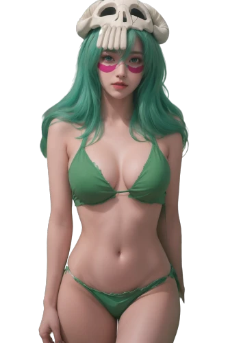 medusa gorgon,medusa,one-piece swimsuit,3d figure,3d model,kotobukiya,marina,tiki,anime 3d,melonpan,png transparent,jade,swimsuit,bathing suit,malachite,bulbasaur,3d rendered,swim suit,two piece swimwear,female doll