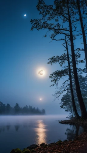 moonlit night,moon and star background,moonlit,blue moon,moon and star,foggy landscape,hanging moon,the night of kupala,moonlight,moonrise,evening lake,before dawn,moonshine,before the dawn,fog banks,moon at night,night image,moon photography,full moon,blue hour,Photography,General,Realistic