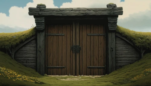 wooden door,wooden hut,the door,fairy door,iron age hut,outhouse,farm gate,straw hut,home door,wood gate,doorway,doors,door,the threshold of the house,ancient house,small house,farm hut,garden door,shed,old door,Illustration,Japanese style,Japanese Style 08