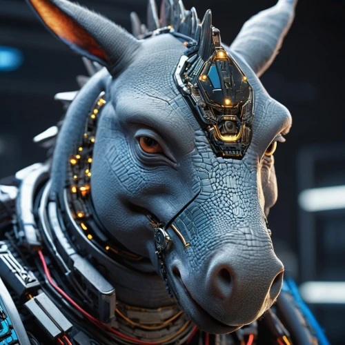 electric donkey,kosmus,rhino,cow horned head,tribal bull,zebu,constellation unicorn,jackal,horned,donkey,rein,alpha horse,rhinoceros,ffp2 mask,half donkey,unicorn head,doberman,eye of a donkey,unicorn,deer bull,Photography,General,Sci-Fi