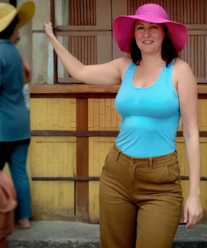 fedora,plus-size model,costa rican colon,hips,peruvian women,cowgirl,plus-size,the hat-female,sombrero,pink hat,country-western dance,countrygirl,gordita,in a shirt,see-through clothing,brasileira,cowgirls,latina,mexican,heidi country