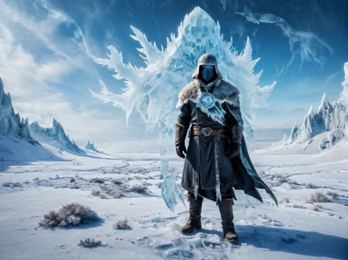 father frost,white walker,iceman,ice planet,eternal snow,frost,hoarfrost,ice crystal,arctic,glory of the snow,icemaker,ice queen,glacial,winter background,infinite snow,the cold season,skyrim,the wanderer,hooded man,ice