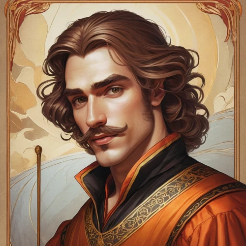 the emperor's mustache,musketeer,htt pléthore,athos,bard,fantasy portrait,melchior,alexander,leonardo devinci,robert harbeck,hamelin,king caudata,valentin,benedict herb,romantic portrait,tyrion lannister,konstantin bow,male elf,male character,lokportrait,Conceptual Art,Fantasy,Fantasy 03