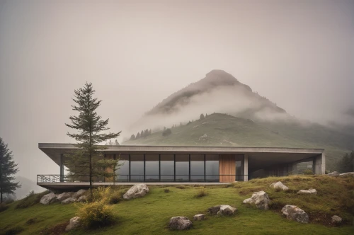 house in mountains,house in the mountains,mountain hut,mountain huts,foggy landscape,alpine pastures,foggy mountain,alpine hut,swiss house,the cabin in the mountains,mountain pasture,grindelwald,home landscape,house with lake,mountainside,hill station,modern architecture,foggy day,modern house,alpine style,Photography,General,Realistic