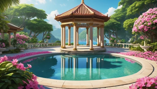 tropical island,resort,cabana,tropical house,vietnam,tropical bloom,bali,oasis,idyllic,wishing well,gazebo,underwater oasis,pool house,tropics,tropical jungle,fountain pond,fiji,lilly pond,water palace,resort town,Photography,General,Realistic