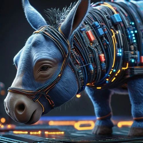 electric donkey,rhino,weehl horse,kosmus,alpha horse,carnival horse,colorful horse,painted horse,dream horse,rhinoceros,constellation centaur,donkey,constellation unicorn,tribal bull,horse,kutsch horse,cinema 4d,a horse,blue elephant,rein,Photography,General,Sci-Fi