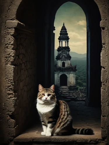cat greece,napoleon cat,cat image,cat european,petit minou lighthouse,vintage cat,fantasy picture,photomanipulation,photo manipulation,aegean cat,cat sparrow,toyger,egyptian temple,the cat,tabby cat,street cat,ancient house,american shorthair,mosques,somtum,Illustration,Abstract Fantasy,Abstract Fantasy 02