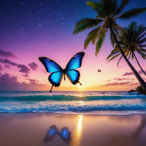 butterfly background,tropical butterfly,blue butterfly background,butterfly isolated,isolated butterfly,ulysses butterfly,sky butterfly,butterfly swimming,butterfly,full hd wallpaper,butterfly vector,butterflies,passion butterfly,blue butterflies,tropical floral background,colorful background,butterfly effect,dream beach,ocean background,beautiful beach,Photography,General,Realistic