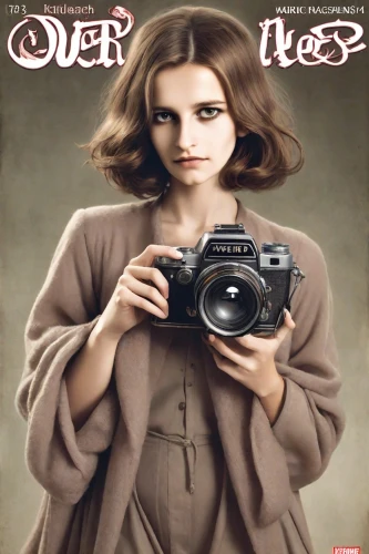 cd cover,magazine cover,cover,telephone operator,photo-camera,spy camera,a girl with a camera,opel,photo book,photographers,the blonde photographer,twin-lens reflex,camera photographer,camera,photographer,teleconverter,cover girl,camerist,reflex camera,book cover,Photography,Realistic