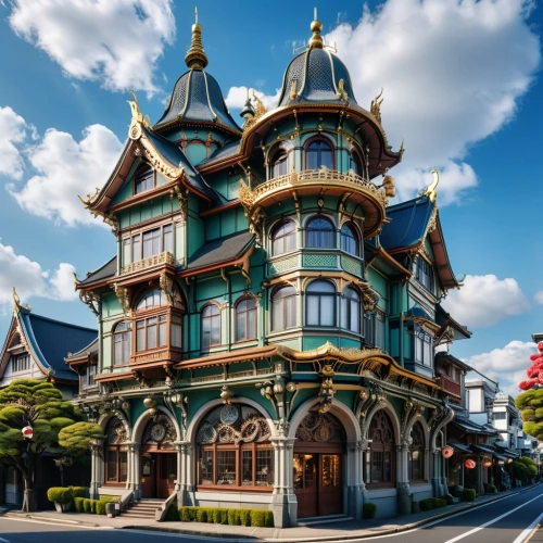 fairy tale castle,victorian house,tokyo disneyland,victorian,fairytale castle,magic castle,disneyland park,crooked house,disney castle,victorian style,the disneyland resort,beautiful buildings,gold castle,studio ghibli,japanese architecture,dragon palace hotel,half-timbered house,half-timbered,crispy house,architectural style,Photography,General,Realistic
