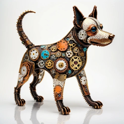 english toy terrier,toy fox terrier,old english terrier,lancashire heeler,pinscher,chinese imperial dog,miniature pinscher,chihuahua,australian cattle dog,toy manchester terrier,german pinscher,folk art,toy dog,canidae,animal figure,red heeler,japanese terrier,whimsical animals,tibet terrier,bruno jura hound,Illustration,Realistic Fantasy,Realistic Fantasy 13