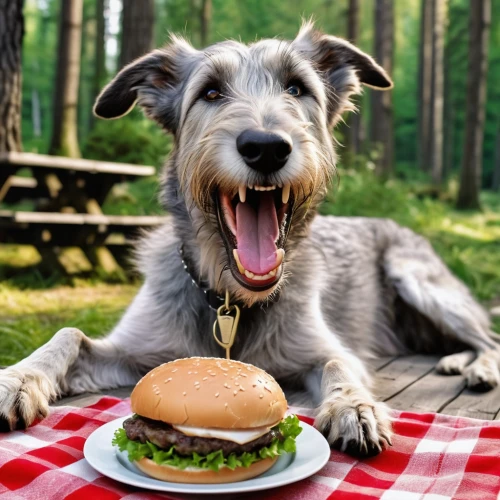 dog puppy while it is eating,burger,hamburgers,hamburger,veggie burger,burgers,fox terrier,hamburger plate,pet vitamins & supplements,big hamburger,appenzeller sennenhund,burguer,scottish deerhound,gator burger,biewer terrier,domestic animal,dog-photography,miniature fox terrier,schäfer dog,small animal food,Photography,General,Realistic