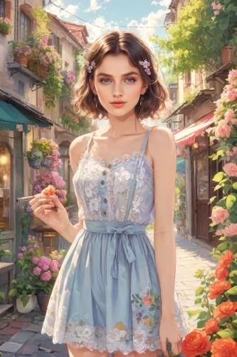 girl in flowers,beautiful girl with flowers,girl picking flowers,girl in the garden,world digital painting,springtime background,spring background,flower background,way of the roses,fantasy portrait,holding flowers,flower shop,fantasy picture,rosa ' amber cover,free land-rose,flower garden,romantic portrait,hydrangea background,a girl in a dress,hydrangea