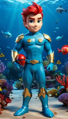 aquanaut,aquaman,under sea,scuba,underwater background,divemaster,god of the sea,marine biology,sea god,under the sea,sea man,marine animal,marine fish,merman,sea devil,aquatic,sea-life,coral guardian,marine tank,school of fish,Unique,3D,3D Character