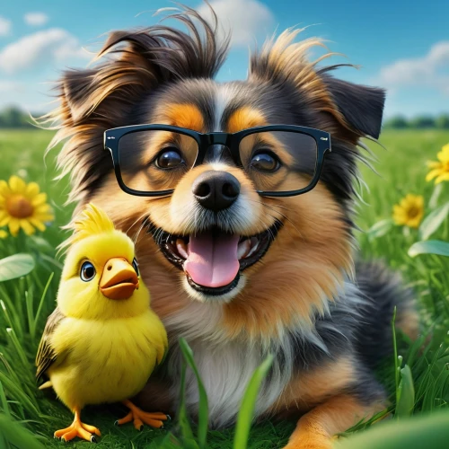 tibetan spaniel,cheerful dog,baby chicks,pekingese,cute animals,chicken chicks,herding dog,chick smiley,australian shepherd,cute cartoon image,german spitz,chicks,japanese chin,corgis,miniature australian shepherd,duckling,dog illustration,pecking,daisy family,dog photography,Photography,General,Natural