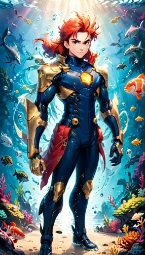 aquanaut,underwater background,scuba,under the sea,coral guardian,divemaster,marine biology,under sea,marine fish,god of the sea,scuba diving,aquarium,underwater fish,marine animal,school of fish,aquarium inhabitants,nemo,acquarium,coelacanth,napoleon fish,Anime,Anime,Cartoon