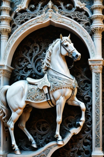 doge's palace,the horse at the fountain,equestrian statue,a white horse,heraldic animal,cavalry,architectural detail,heraldic,joan of arc,pegaso iberia,equine,stone carving,equestrian,seville,arabian horse,pegasus,florence cathedral,milan cathedral,andalusians,alcazar of seville,Photography,General,Fantasy