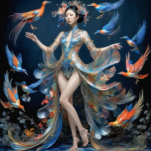 amano,chinese art,merfolk,water lotus,birds of the sea,oriental painting,oriental princess,japanese art,fairy peacock,water nymph,fighting fish,fantasy art,siren,blue enchantress,blue angel fish,god of the sea,ulysses butterfly,ornamental fish,koi,the sea maid,Photography,Artistic Photography,Artistic Photography 02