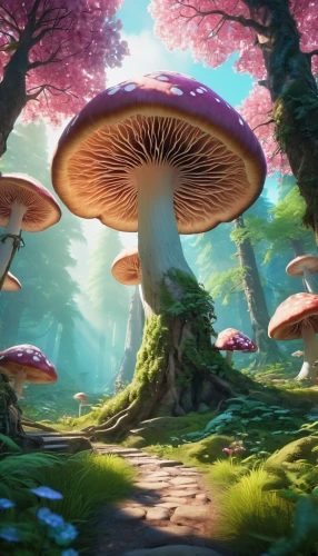 mushroom landscape,mushroom island,forest mushroom,toadstools,tree mushroom,mushrooms,forest mushrooms,fairy forest,lingzhi mushroom,champignon mushroom,club mushroom,umbrella mushrooms,mushroom type,medicinal mushroom,fairy world,mushroom,fairy village,brown mushrooms,toadstool,agaricaceae,Photography,General,Realistic