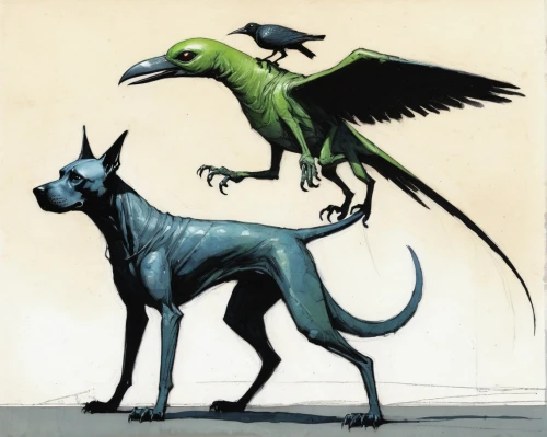 flying dogs,flying dog,dog illustration,manchester terrier,canidae,gargoyles,toy manchester terrier,anthropomorphized animals,pinscher,grackle,companion dog,schipperke,pariah dog,ancient dog breeds,canis lupus,transylvanian hound,crows,color dogs,suidae,stray dogs,Illustration,Paper based,Paper Based 05