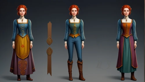 merida,costume design,women's clothing,women clothes,candlesticks,aesulapian staff,staves,wood elf,elves,quarterstaff,fairytale characters,costumes,elven,concept art,fairy tale character,orange robes,bow and arrows,transistor,sterntaler,character animation,Conceptual Art,Fantasy,Fantasy 01