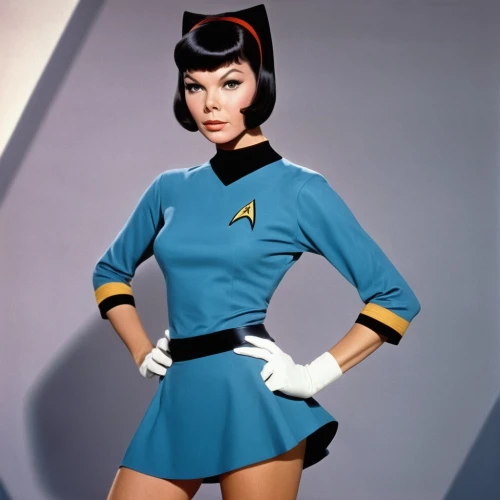 tura satana,trek,a uniform,illogical,star trek,model years 1960-63,stewardess,costume design,wearables,retro women,vulcan,model years 1958 to 1967,sterntaler,wasp,joan collins-hollywood,jane russell-female,uniforms,jean simmons-hollywood,uniform,retro woman,Conceptual Art,Fantasy,Fantasy 03