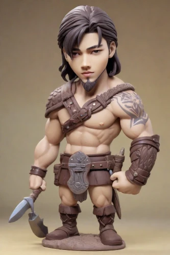 vax figure,3d figure,game figure,barbarian,figurine,actionfigure,miniature figure,3d model,action figure,clay figures,clay animation,mohnfigur,wind-up toy,fantasy warrior,metal figure,miniature figures,male character,figurines,collectible action figures,clay doll,Digital Art,Clay