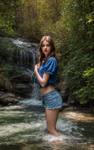 water nymph,the blonde in the river,stream,photoshoot with water,rushing water,waterfalls,streams,water flowing,waterfall,water wild,water fall,water flow,wild water,a small waterfall,spring water,flowing water,running water,girl on the river,in the forest,in water,Common,Common,Photography
