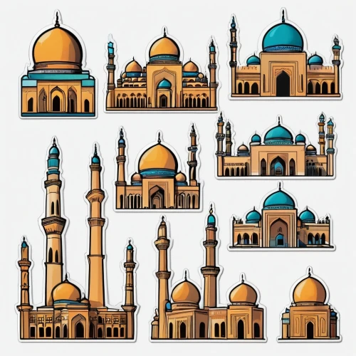 islamic architectural,houses clipart,islamic pattern,islamic lamps,vector images,background vector,vector pattern,clipart sticker,arabic background,minarets,mosques,paris clip art,icon set,vector graphics,vector design,scrapbook clip art,vector image,seamless pattern,vector graphic,muslim background,Unique,Design,Sticker