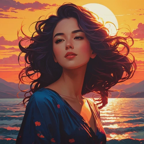 moana,sunset glow,world digital painting,romantic portrait,ocean,fantasy portrait,sun and sea,sunset,beach background,digital painting,mulan,rosa ' amber cover,sea,the wind from the sea,sea breeze,by the sea,vietnamese woman,digital art,girl on the dune,portrait background,Conceptual Art,Fantasy,Fantasy 32