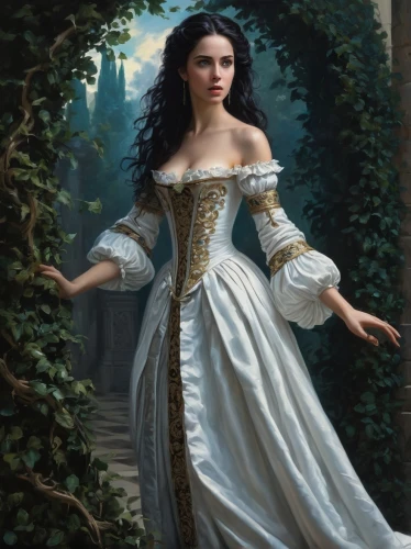 portrait of a girl,cinderella,fantasy portrait,portrait of a woman,ball gown,girl in a long dress,romantic portrait,queen anne,white lady,girl in the garden,mystical portrait of a girl,young woman,bodice,suit of the snow maiden,baroque angel,a girl in a dress,portrait of christi,girl in a historic way,della,artemisia,Art,Classical Oil Painting,Classical Oil Painting 01