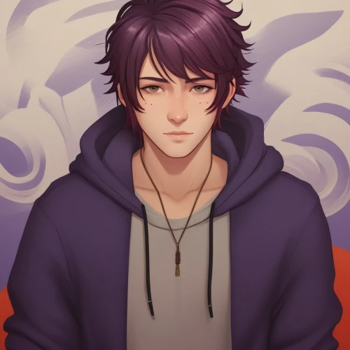 crow,plum,corvin,ganymede,anime boy,adonis,kado,gale,black crow,purple background,hoodie,wing purple,king of the ravens,red-purple,raven bird,black raven,dark purple,purple chestnut,daemon,gray bird