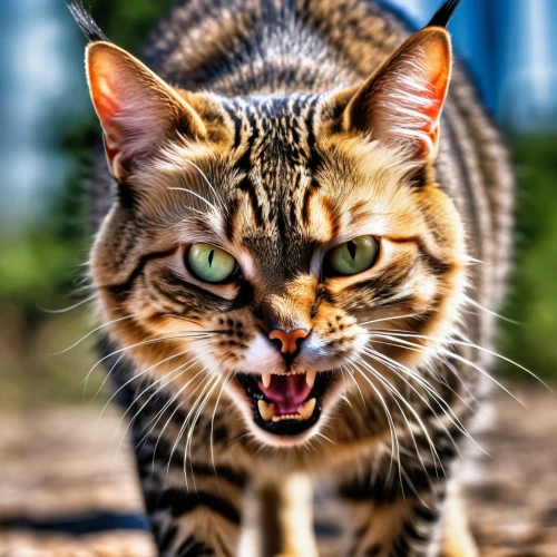 feral cat,toyger,wild cat,bengal cat,breed cat,american shorthair,tabby cat,cat warrior,american bobtail,cat image,animal feline,ocicat,maincoon,cat vector,tiger cat,funny cat,egyptian mau,domestic cat,snarling,feral,Photography,General,Realistic