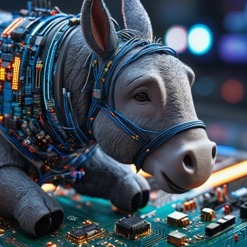 electric donkey,working animal,bottlenose,colorful horse,arduino,unicorn,equines,mother board,alpha horse,weehl horse,rhino,equine,gnu,carnival horse,rhinoceros,crypto mining,horse,play horse,dream horse,donkey,Photography,General,Sci-Fi