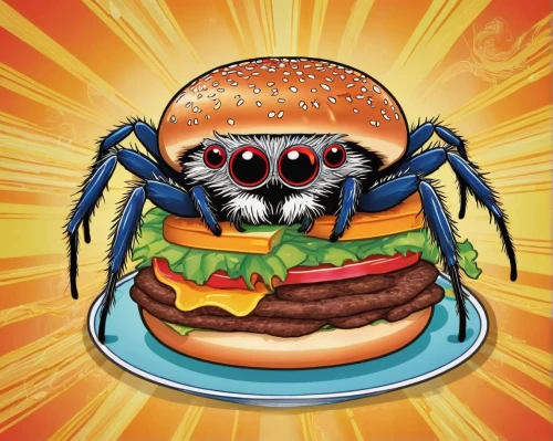 crab 2,black crab,rock crab,crab 1,hamburger,crustacean,square crab,buffalo burger,jumping spider,crab,tarantula,the burger,burguer,hairy crabs,big hamburger,arachnid,gator burger,the beach crab,araneus,appetite,Illustration,Japanese style,Japanese Style 04