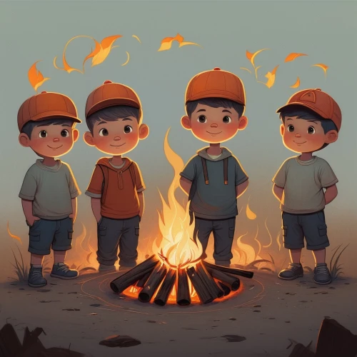 campfire,campfires,kids illustration,camp fire,boy scouts,scouts,bonfire,firepit,forest workers,november fire,log fire,firefighters,wood fire,fire wood,firemen,miners,fire pit,fire-fighting,game illustration,torches,Illustration,Realistic Fantasy,Realistic Fantasy 28