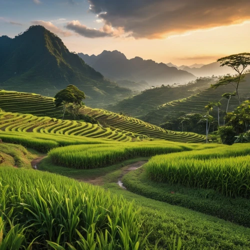 rice fields,rice field,the rice field,rice terrace,rice paddies,rice terraces,ricefield,vietnam,paddy field,southeast asia,vietnam's,laos,chiang mai,green landscape,yamada's rice fields,thailand,ha giang,thai,indonesia,philippines scenery,Photography,General,Realistic