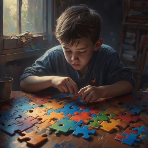 jigsaw puzzle,meeple,child playing,puzzle,mechanical puzzle,child portrait,game illustration,board game,puzzle piece,cubes games,puzzle pieces,magic cube,tabletop game,rubik's cube,rubik cube,child with a book,kids illustration,jigsaw,rubiks cube,world digital painting,Conceptual Art,Fantasy,Fantasy 01