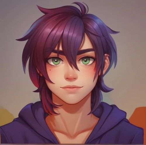 anime boy,bust,2d,portrait background,ren,tumblr icon,digital painting,purple chestnut,male character,plum,candy boy,joshua,crop,low poly,violet eyes,adonis,acai,edit icon,material test,lukas 2