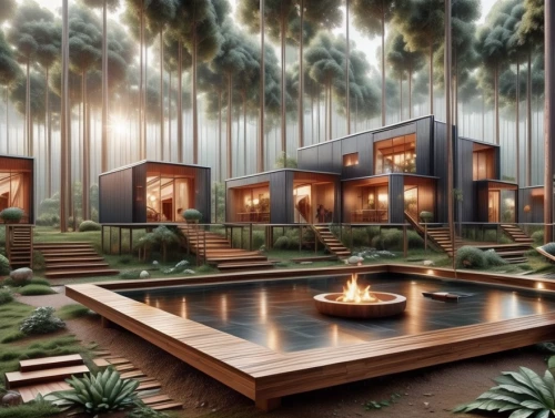 cube stilt houses,mirror house,eco hotel,wooden sauna,landscape design sydney,sky space concept,floating huts,garden design sydney,zen garden,landscape designers sydney,3d rendering,vertical chess,cube house,chessboards,tree house hotel,vipassana,sauna,japanese zen garden,stilt houses,virtual landscape