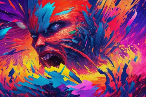 howling wolf,howl,wolves,colorful background,fox,color rat,fire background,wolf,destroy,intense colours,digital art,art background,goji,digiart,werewolf,psychedelic art,coyote,fractalius,digital artwork,a fox,Conceptual Art,Daily,Daily 21
