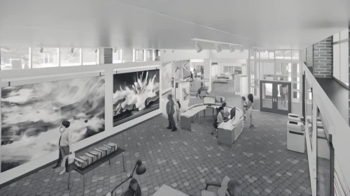 school design,renovation,matruschka,model years 1958 to 1967,function hall,a museum exhibit,children's interior,lobby,core renovation,daylighting,performance hall,entrance hall,exhibit,model house,conference hall,lecture room,property exhibition,conference room,hall,3d rendering