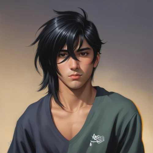 digital painting,asian semi-longhair,world digital painting,long-haired hihuahua,sensei,moody portrait,study,anime boy,mulan,jin deui,ren,xun,martial arts uniform,yuzu,taichi,asahi,practice,mullet,shen,kenjutsu