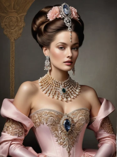 victorian lady,bridal jewelry,bridal accessory,victorian fashion,victorian style,bridal clothing,the victorian era,ball gown,bridal dress,evening dress,elegance,elegant,princess sofia,jewellery,gold jewelry,the carnival of venice,vintage fashion,debutante,bridal,aristocrat,Art,Classical Oil Painting,Classical Oil Painting 01