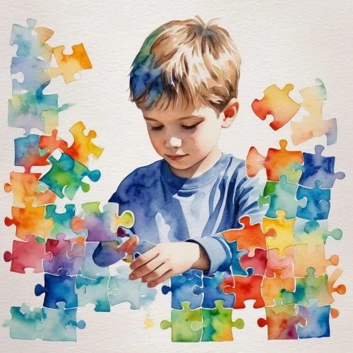 watercolor painting,jigsaw puzzle,autism infinity symbol,watercolor paint,infinity logo for autism,watercolor,child art,watercolor background,kids illustration,watercolor baby items,child playing,puzzle piece,watercolour,watercolor paper,child portrait,children drawing,puzzle pieces,puzzle,child's frame,painting pattern,Illustration,Paper based,Paper Based 25