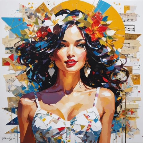 boho art,fashion illustration,wonderwoman,vanessa (butterfly),young woman,cool pop art,girl in flowers,wonder woman,fashion vector,girl in a wreath,popart,asian woman,radha,girl portrait,vietnamese woman,painted lady,painting technique,janome chow,art painting,masquerade,Conceptual Art,Oil color,Oil Color 07