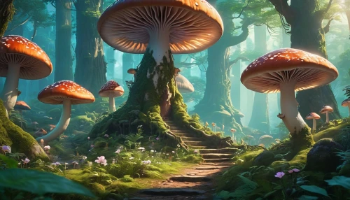 mushroom landscape,forest mushrooms,fairy forest,forest mushroom,mushroom island,mushrooms,toadstools,fairytale forest,forest floor,cartoon forest,brown mushrooms,umbrella mushrooms,forest path,elven forest,enchanted forest,fairy world,forest anemone,fairy village,edible mushrooms,forest of dreams,Photography,General,Realistic