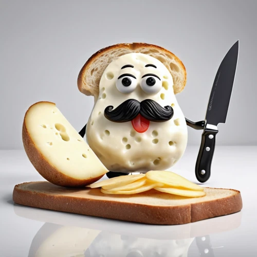 purebred dog,beemster gouda,appenzeller sennenhund,purebred,limburger cheese,asiago pressato,roquefort,graham bread,raisin bread,emmenthaler cheese,gouda,butterbrot,melba toast,limburg cheese,gougère,provolone,liverwurst,old gouda,potcake dog,toast,Photography,General,Realistic