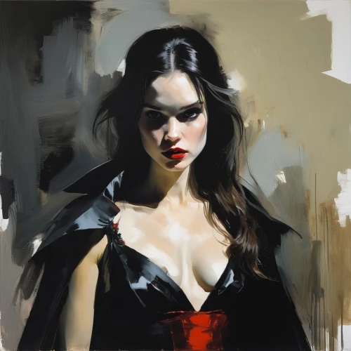 vampire woman,young woman,oil painting,italian painter,vampire lady,woman portrait,oil painting on canvas,oil paint,man in red dress,art painting,gothic portrait,oil on canvas,carol m highsmith,selanee henderon,fineart,portrait of a girl,han thom,painting,lady of the night,girl portrait,Conceptual Art,Oil color,Oil Color 01